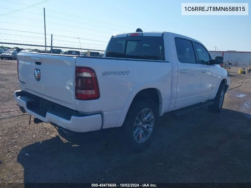 2021 Ram 1500 Laramie 4X2 5'7 Box VIN: 1C6RREJT8MN658815 Lot: 40475658