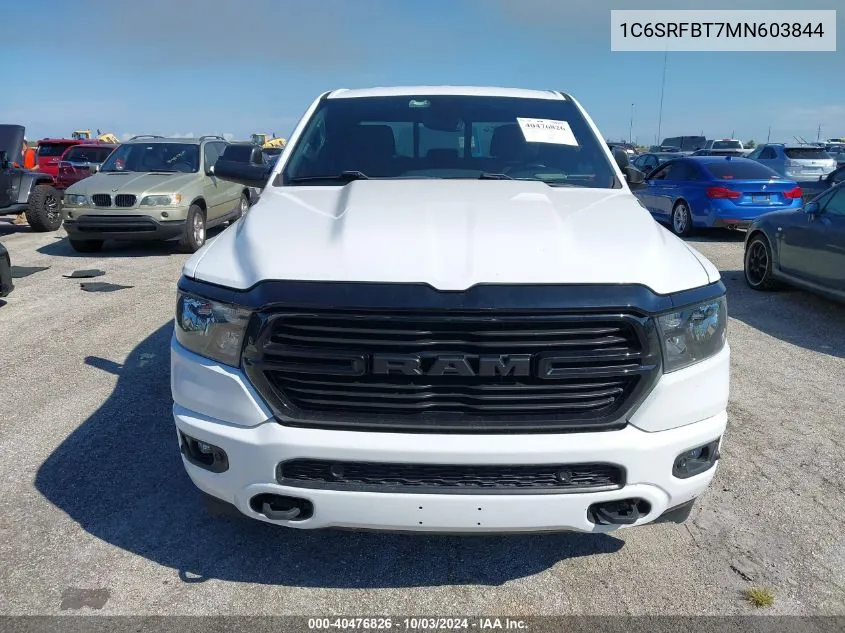 2021 Ram 1500 Big Horn 4X4 6'4 Box VIN: 1C6SRFBT7MN603844 Lot: 40476826