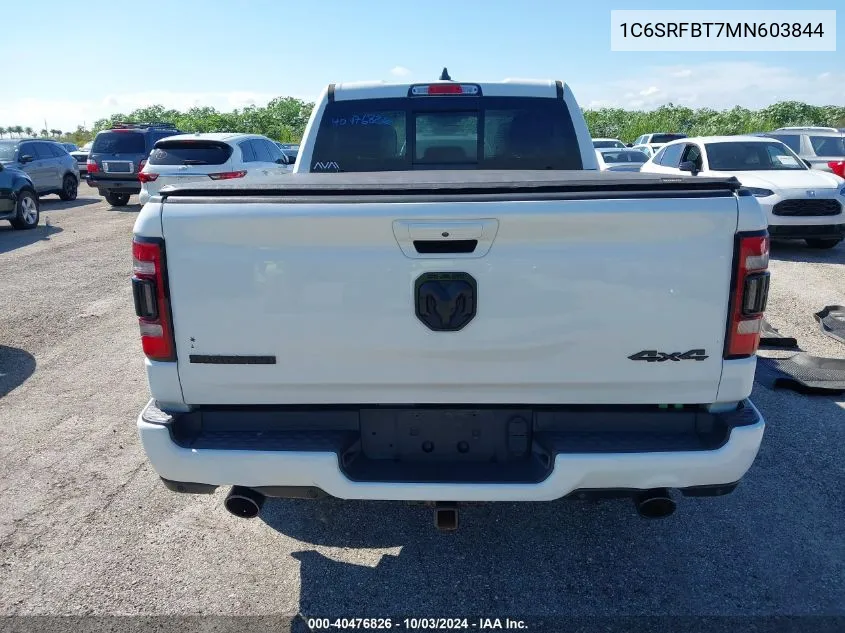 2021 Ram 1500 Big Horn 4X4 6'4 Box VIN: 1C6SRFBT7MN603844 Lot: 40476826