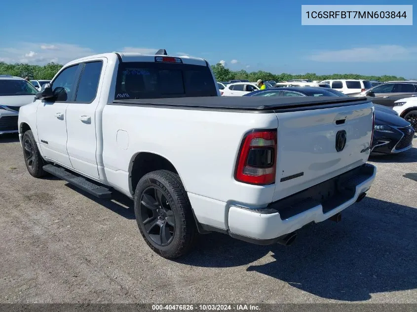 2021 Ram 1500 Big Horn 4X4 6'4 Box VIN: 1C6SRFBT7MN603844 Lot: 40476826