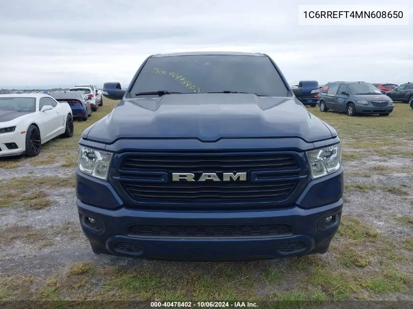 2021 Ram 1500 Big Horn/Lone Star VIN: 1C6RREFT4MN608650 Lot: 40478402