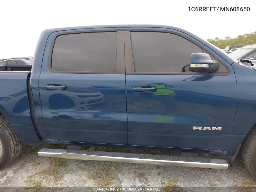 2021 Ram 1500 Big Horn/Lone Star VIN: 1C6RREFT4MN608650 Lot: 40478402