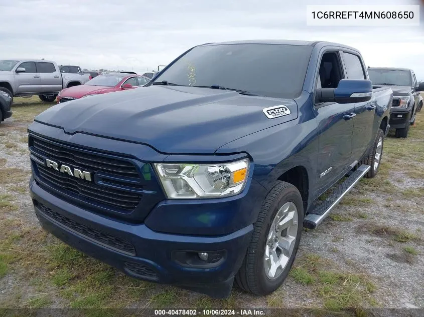 2021 Ram 1500 Big Horn/Lone Star VIN: 1C6RREFT4MN608650 Lot: 40478402