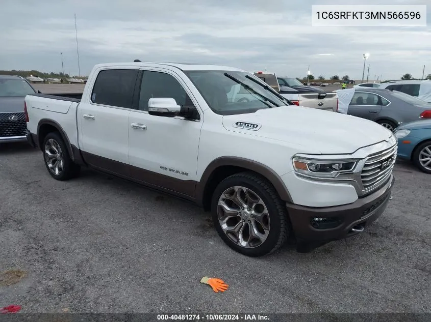 2021 Ram 1500 Longhorn VIN: 1C6SRFKT3MN566596 Lot: 40481274