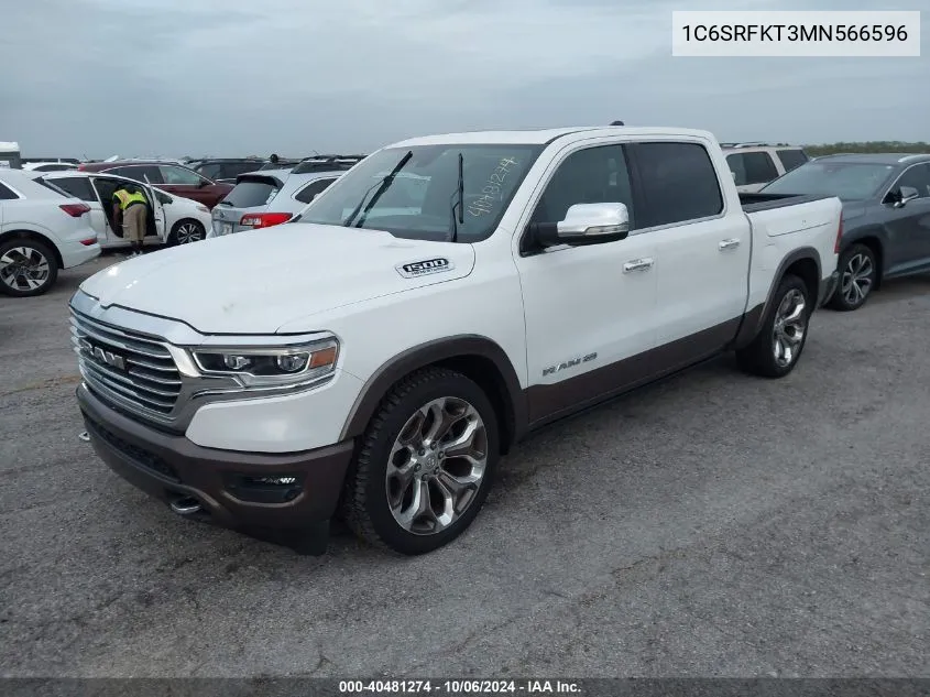 2021 Ram 1500 Longhorn VIN: 1C6SRFKT3MN566596 Lot: 40481274