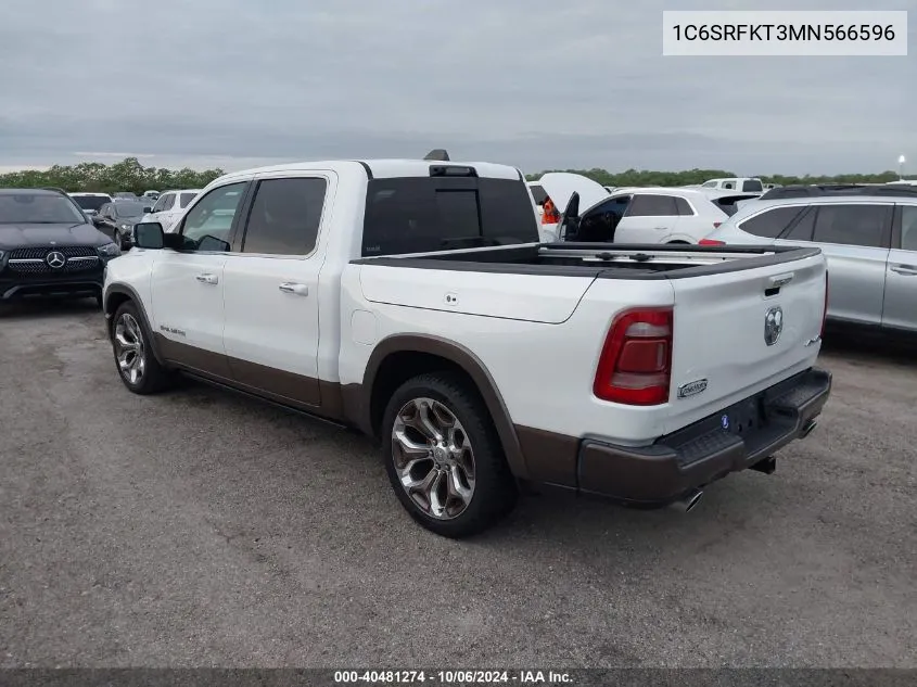 2021 Ram 1500 Longhorn VIN: 1C6SRFKT3MN566596 Lot: 40481274