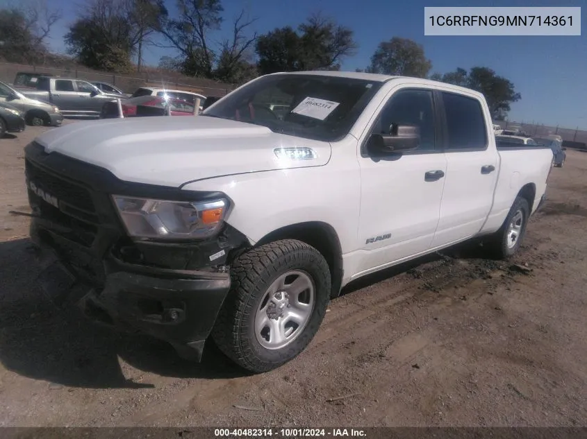 2021 Ram 1500 Tradesman 4X4 6'4 Box VIN: 1C6RRFNG9MN714361 Lot: 40482314