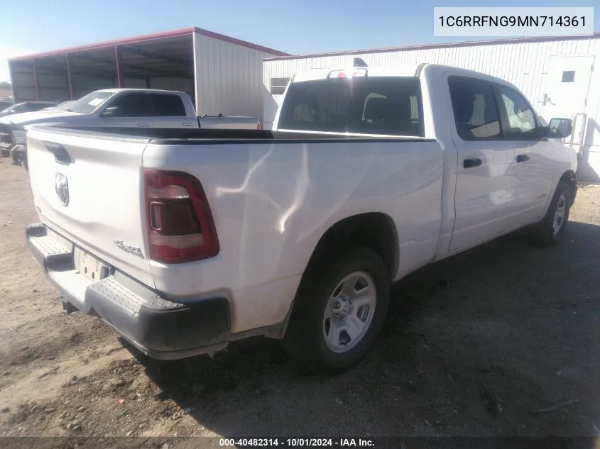 2021 Ram 1500 Tradesman 4X4 6'4 Box VIN: 1C6RRFNG9MN714361 Lot: 40482314