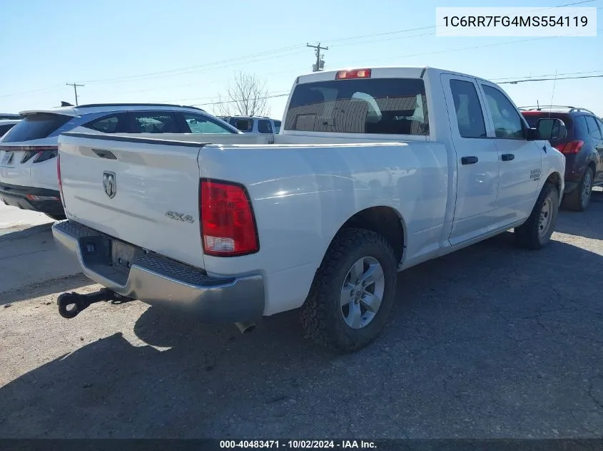 2021 Ram 1500 Classic Tradesman 4X4 6'4 Box VIN: 1C6RR7FG4MS554119 Lot: 40483471