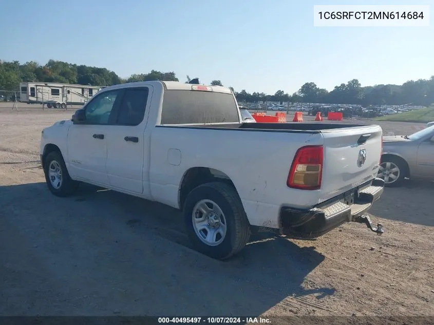 2021 Ram 1500 Tradesman VIN: 1C6SRFCT2MN614684 Lot: 40495497