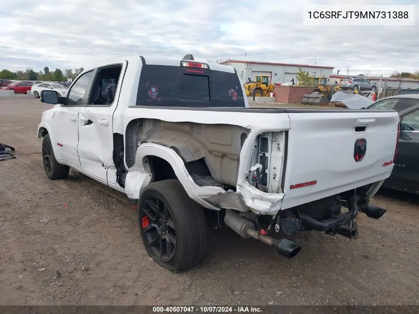 2021 Ram 1500 Laramie VIN: 1C6SRFJT9MN731388 Lot: 40507047