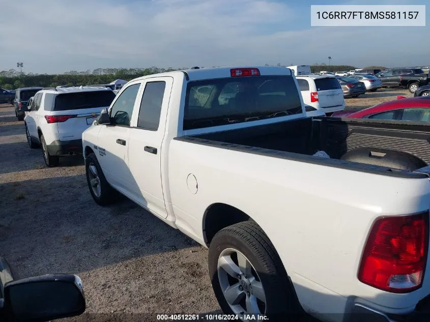 2021 Ram 1500 Classic Tradesman 4X4 6'4 Box VIN: 1C6RR7FT8MS581157 Lot: 40512261