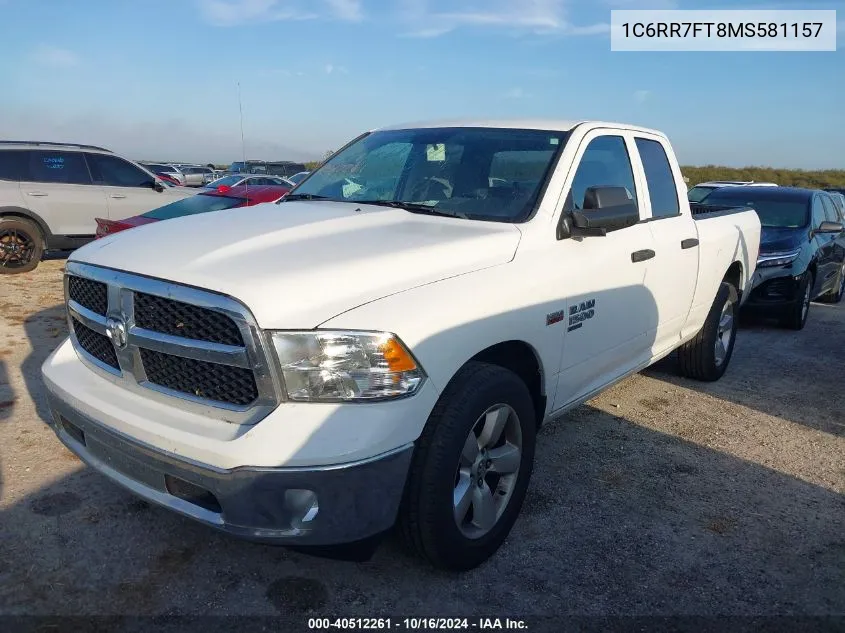 2021 Ram 1500 Classic Tradesman 4X4 6'4 Box VIN: 1C6RR7FT8MS581157 Lot: 40512261