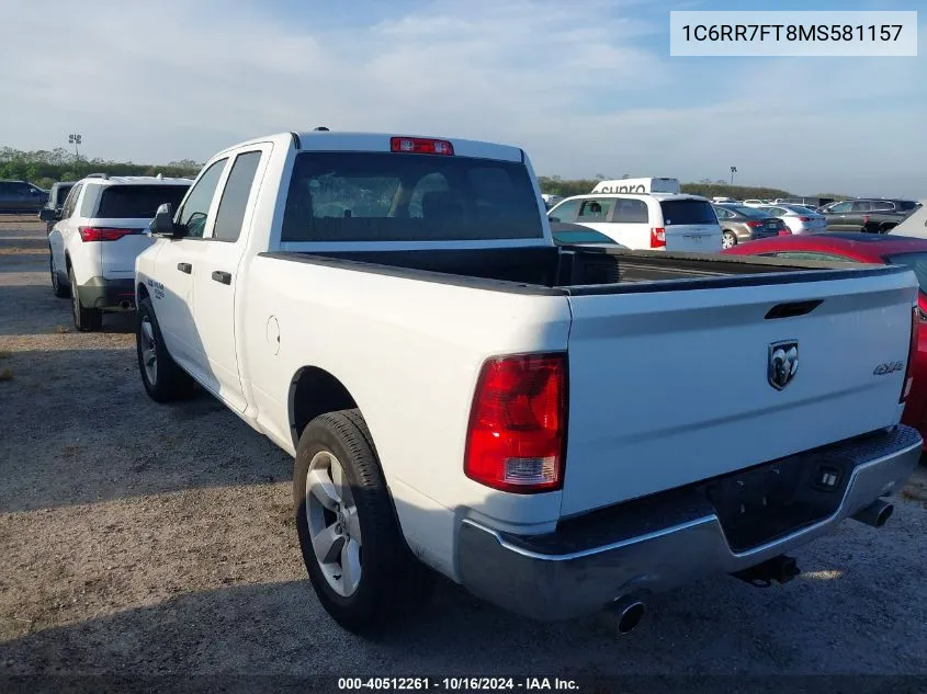 2021 Ram 1500 Classic Tradesman 4X4 6'4 Box VIN: 1C6RR7FT8MS581157 Lot: 40512261