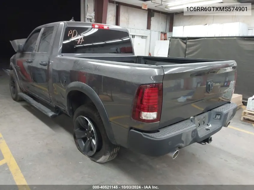 2021 Ram 1500 Classic Warlock 4X2 6'4 Box VIN: 1C6RR6GTXMS574901 Lot: 40521145