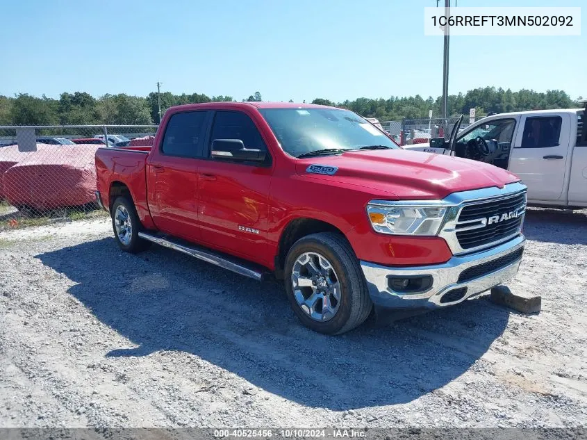 2021 Ram 1500 Lone Star 4X2 5'7 Box VIN: 1C6RREFT3MN502092 Lot: 40525456