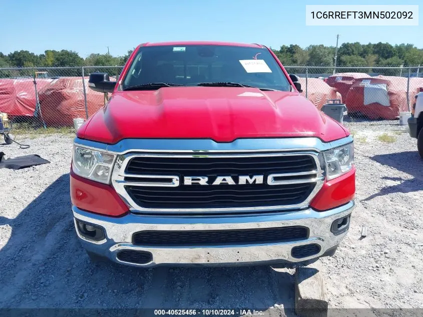 2021 Ram 1500 Lone Star 4X2 5'7 Box VIN: 1C6RREFT3MN502092 Lot: 40525456