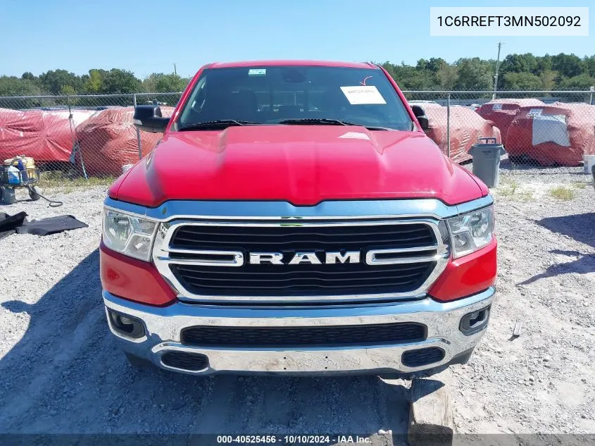 2021 Ram 1500 Lone Star 4X2 5'7 Box VIN: 1C6RREFT3MN502092 Lot: 40525456