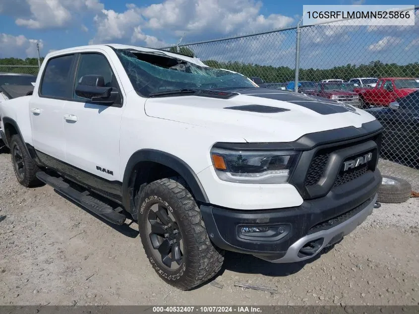 2021 Ram 1500 Rebel VIN: 1C6SRFLM0MN525866 Lot: 40532407