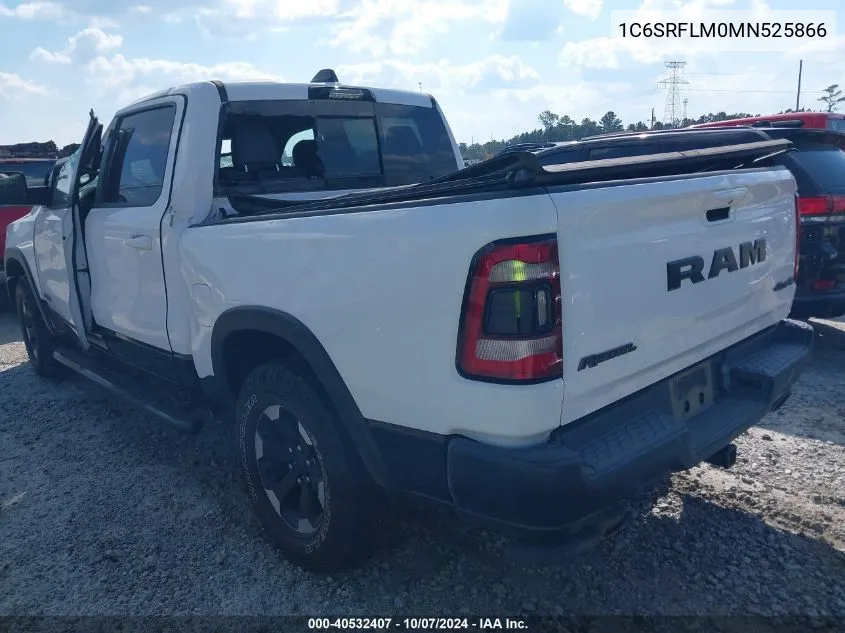 2021 Ram 1500 Rebel VIN: 1C6SRFLM0MN525866 Lot: 40532407