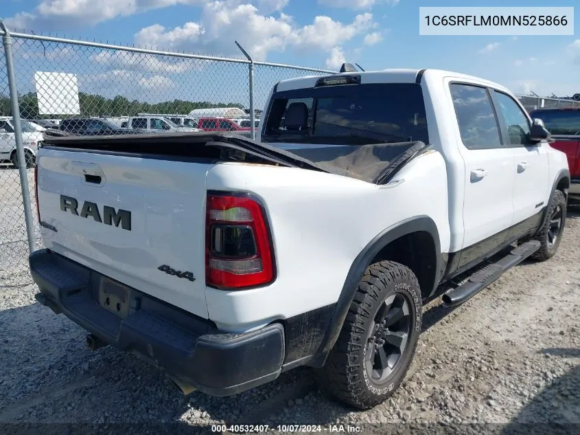 2021 Ram 1500 Rebel VIN: 1C6SRFLM0MN525866 Lot: 40532407