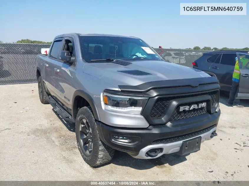 2021 Ram 1500 Rebel VIN: 1C6SRFLT5MN640759 Lot: 40537454