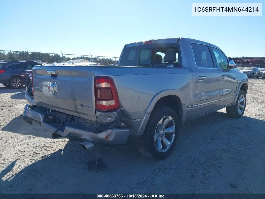 2021 Ram 1500 Limited 4X4 5'7 Box VIN: 1C6SRFHT4MN644214 Lot: 40563756