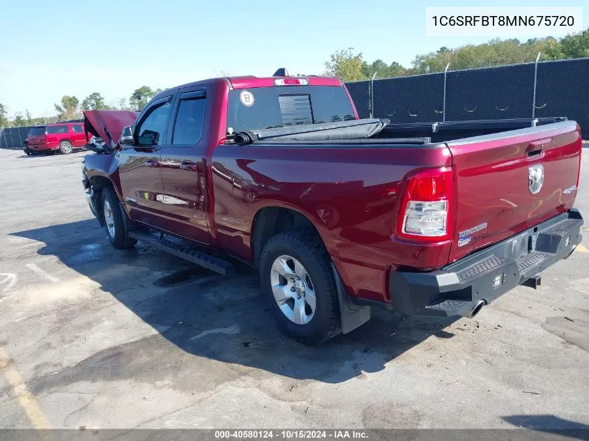 2021 Ram 1500 Big Horn 4X4 6'4 Box VIN: 1C6SRFBT8MN675720 Lot: 40580124