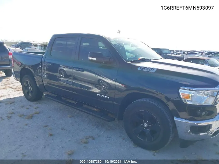 2021 Ram 1500 Big Horn 4X2 5'7 Box VIN: 1C6RREFT6MN593097 Lot: 40587380