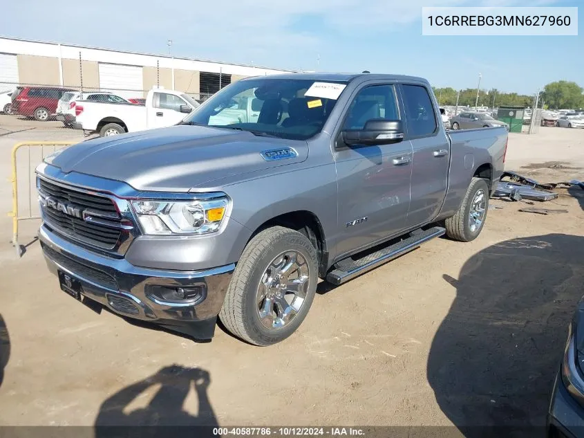 2021 Ram 1500 Big Horn 4X2 6'4 Box VIN: 1C6RREBG3MN627960 Lot: 40587786