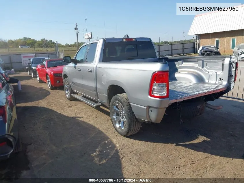 2021 Ram 1500 Big Horn 4X2 6'4 Box VIN: 1C6RREBG3MN627960 Lot: 40587786