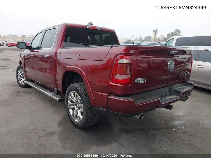 2021 Ram 1500 Longhorn VIN: 1C6SRFKT6MN824349 Lot: 40596390