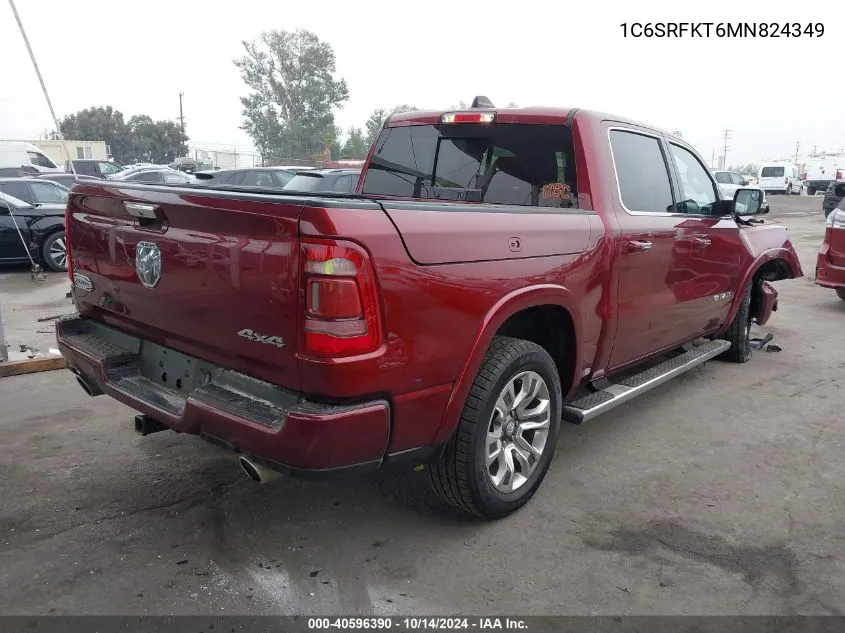 2021 Ram 1500 Longhorn VIN: 1C6SRFKT6MN824349 Lot: 40596390