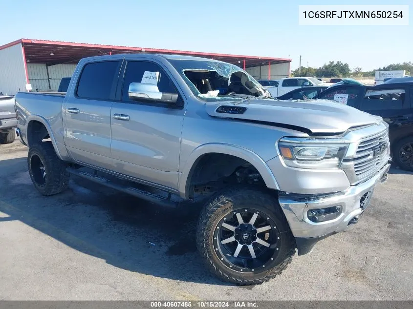 2021 Ram 1500 Laramie 4X4 5'7 Box VIN: 1C6SRFJTXMN650254 Lot: 40607485