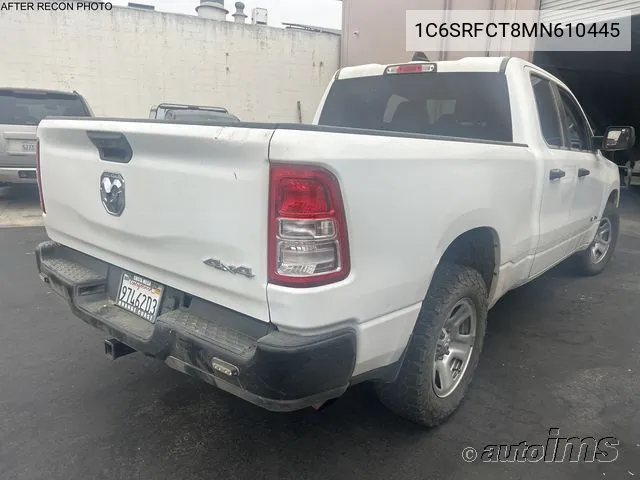 2021 Ram 1500 Tradesman 4X4 6'4 Box VIN: 1C6SRFCT8MN610445 Lot: 40613883