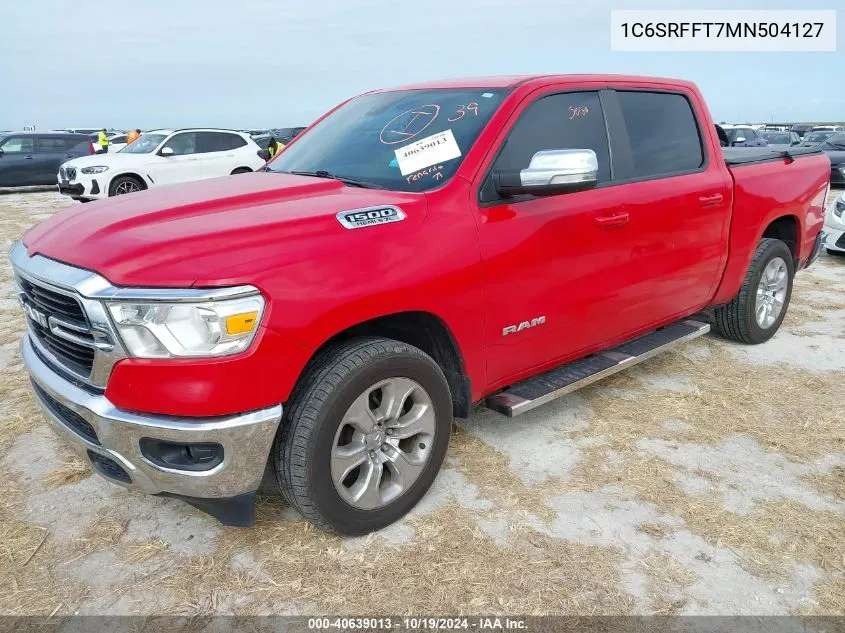 2021 Ram 1500 Big Horn/Lone Star VIN: 1C6SRFFT7MN504127 Lot: 40639013