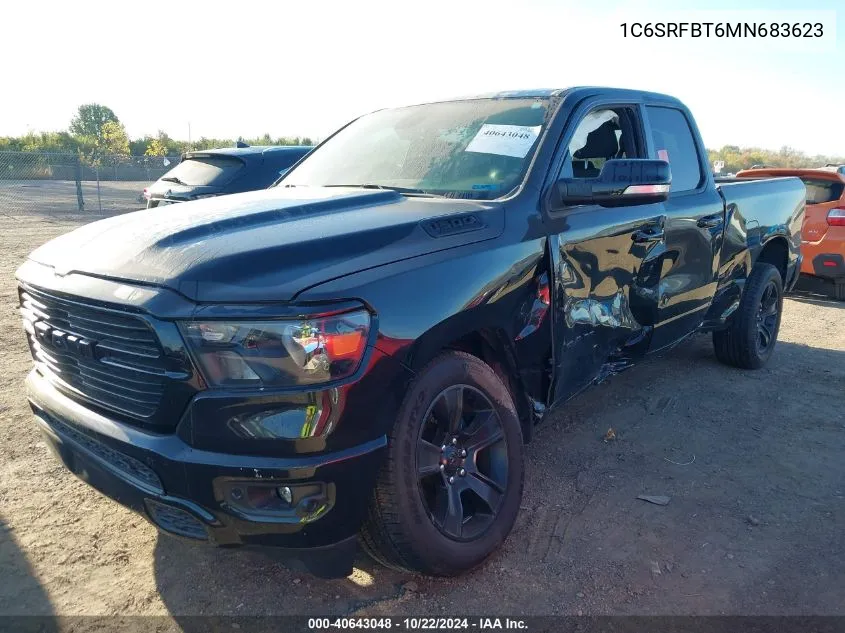 2021 Ram 1500 Big Horn Quad Cab 4X4 6'4 Box VIN: 1C6SRFBT6MN683623 Lot: 40643048