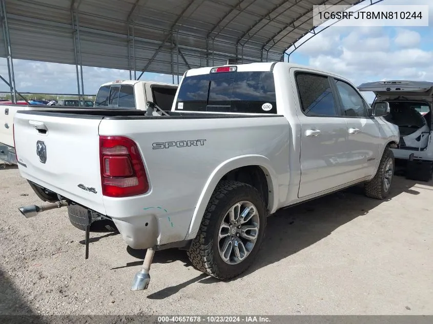 2021 Ram 1500 Laramie 4X4 5'7 Box VIN: 1C6SRFJT8MN810244 Lot: 40657678