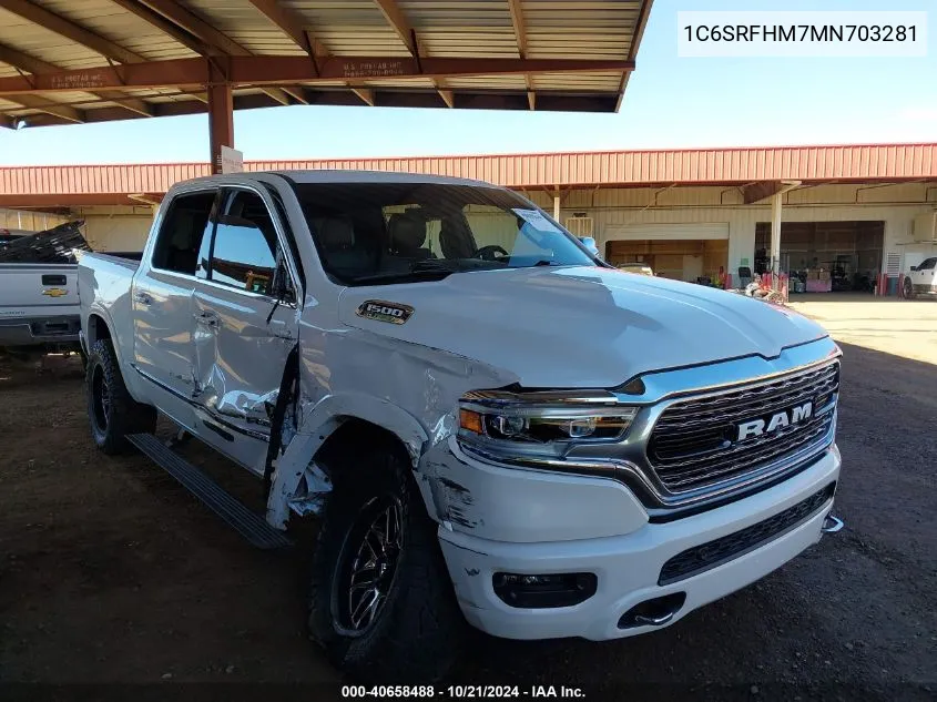 2021 Ram 1500 Limited 4X4 5'7 Box VIN: 1C6SRFHM7MN703281 Lot: 40658488