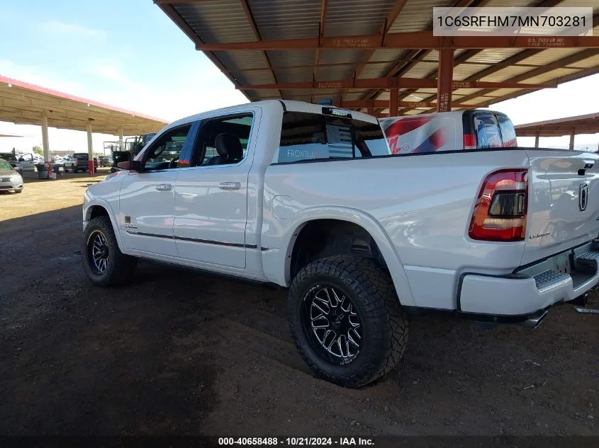 2021 Ram 1500 Limited 4X4 5'7 Box VIN: 1C6SRFHM7MN703281 Lot: 40658488