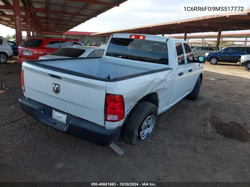 2021 Ram 1500 Classic Tradesman 4X2 6'4 Box VIN: 1C6RR6FG9MS517772 Lot: 40681663