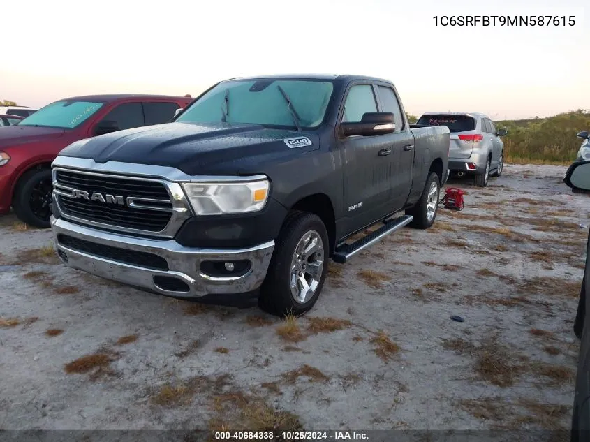 2021 Ram 1500 Big Horn 4X4 6'4 Box VIN: 1C6SRFBT9MN587615 Lot: 40684338