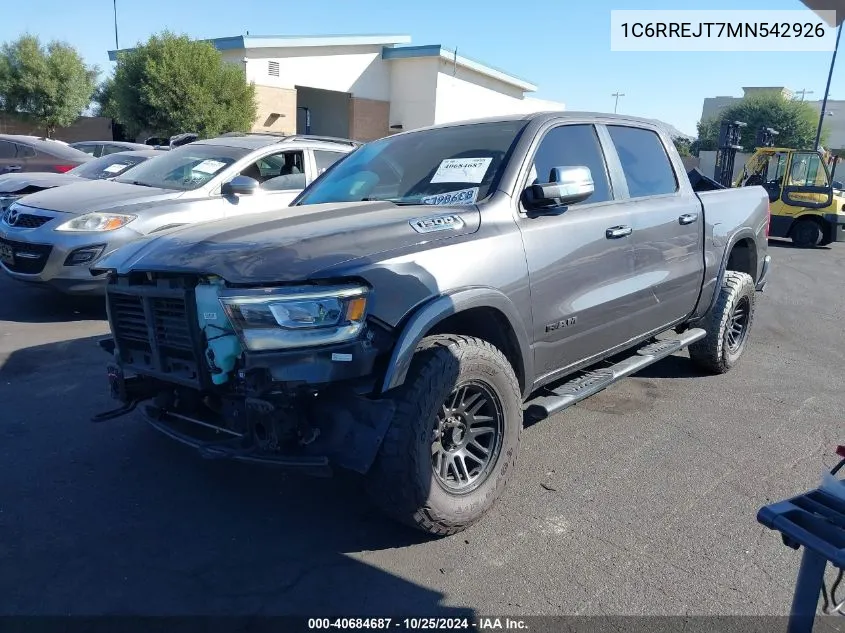 2021 Ram 1500 Laramie 4X2 5'7 Box VIN: 1C6RREJT7MN542926 Lot: 40684687