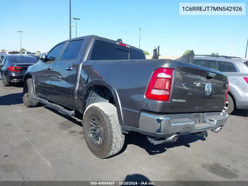 2021 Ram 1500 Laramie 4X2 5'7 Box VIN: 1C6RREJT7MN542926 Lot: 40684687