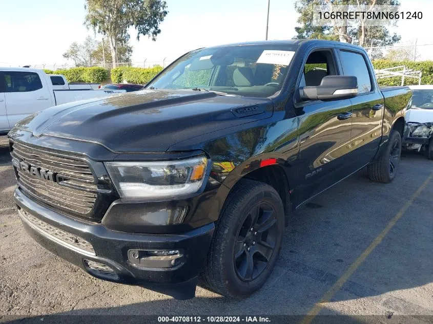 2021 Ram 1500 Big Horn 4X2 5'7 Box VIN: 1C6RREFT8MN661240 Lot: 40708112