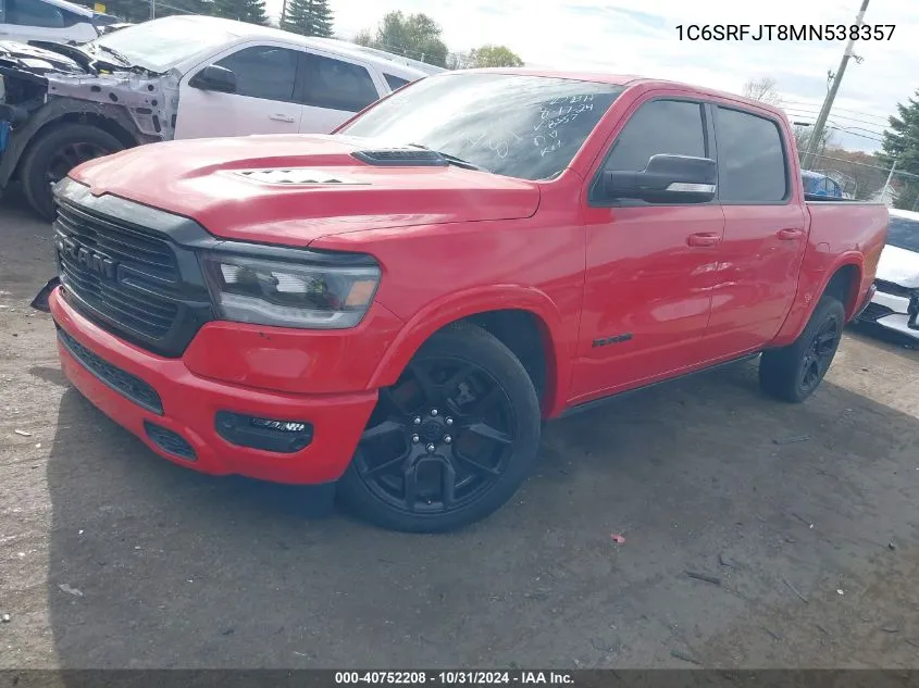 2021 Ram 1500 Laramie 4X4 5'7 Box VIN: 1C6SRFJT8MN538357 Lot: 40752208