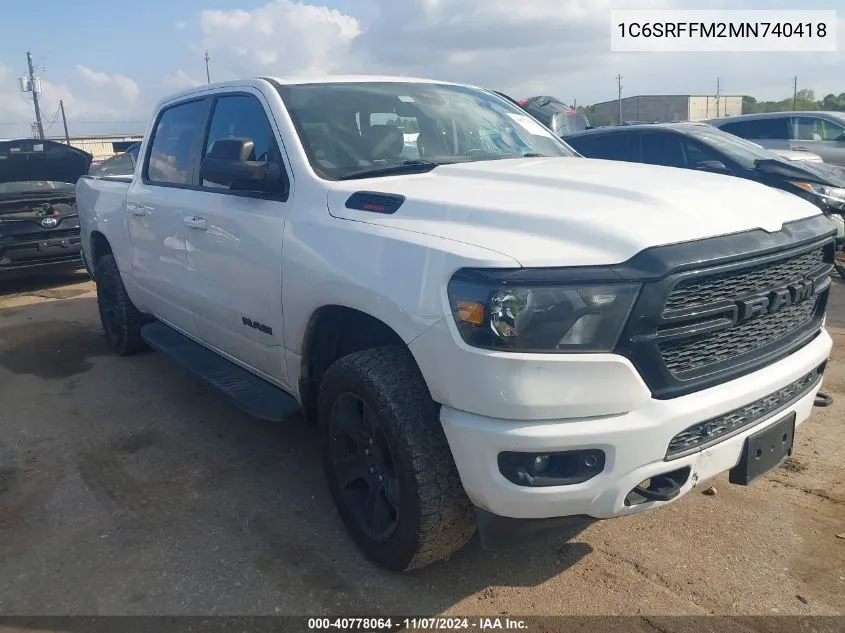 2021 Ram 1500 Big Horn 4X4 5'7 Box VIN: 1C6SRFFM2MN740418 Lot: 40778064