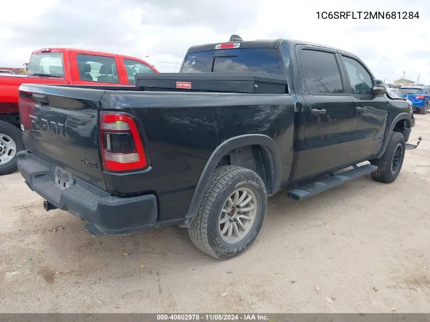 1C6SRFLT2MN681284 2021 Ram 1500 Rebel 4X4 5'7 Box