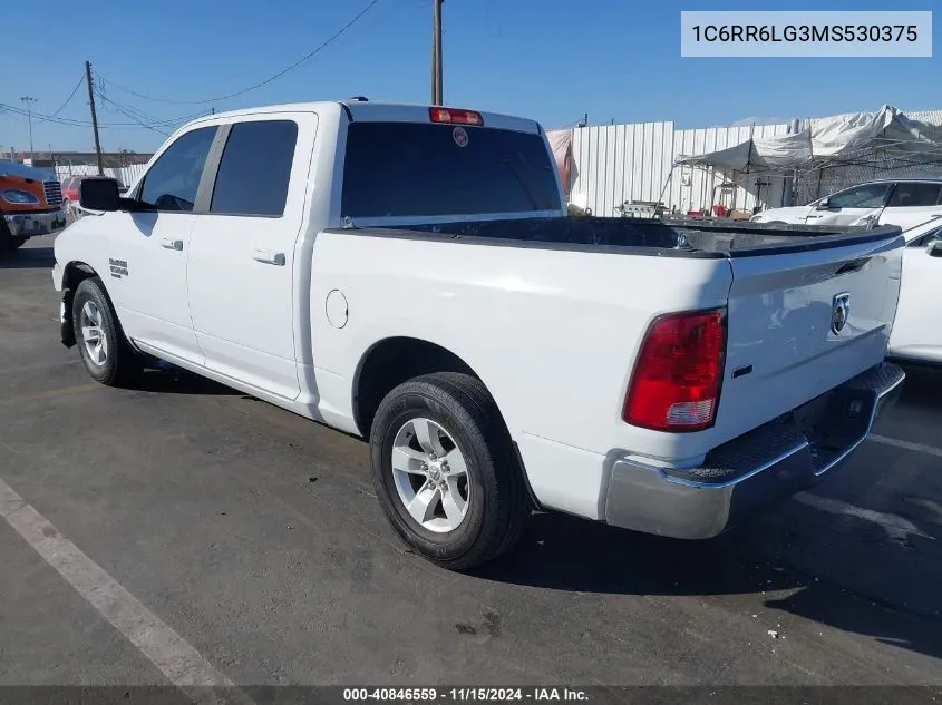 2021 Ram 1500 Classic Slt 4X2 5'7 Box VIN: 1C6RR6LG3MS530375 Lot: 40846559