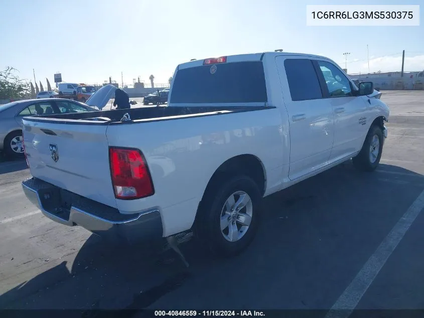 2021 Ram 1500 Classic Slt 4X2 5'7 Box VIN: 1C6RR6LG3MS530375 Lot: 40846559